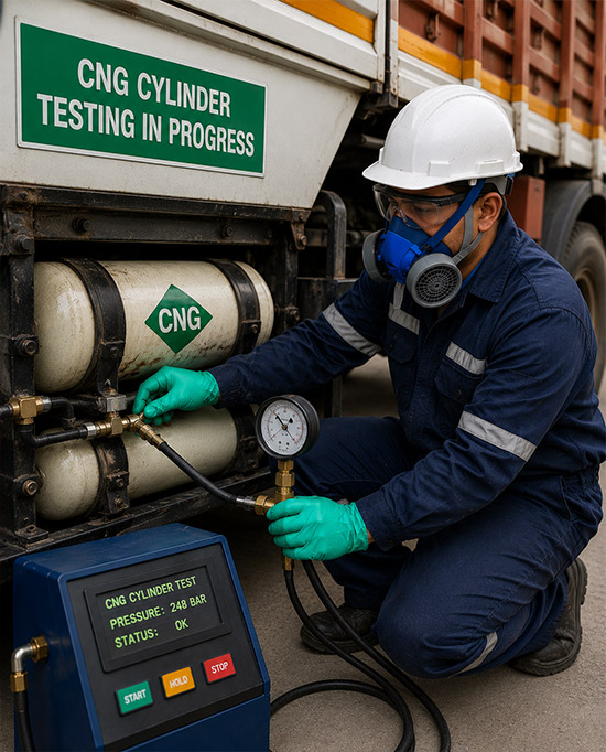Truck CNG Cylinder Testing